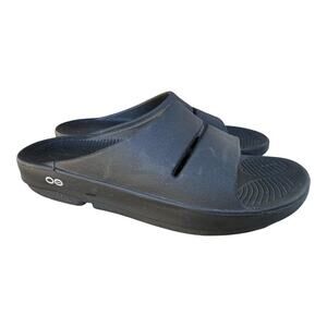 Oofos OOahh Recovery Slide Sandal Black Men size 9